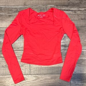 Pink Rose Women's Vibrant Red Long Sleeve Tee